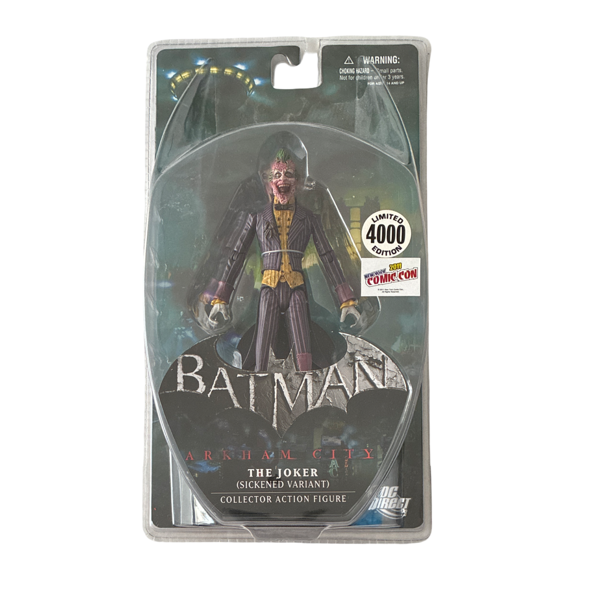 DC Direct - Batman: Arkham City - The Joker (Sickened Variant) (NYCC 2011 Exclusive - 4000pcs) - 7” Action Figure