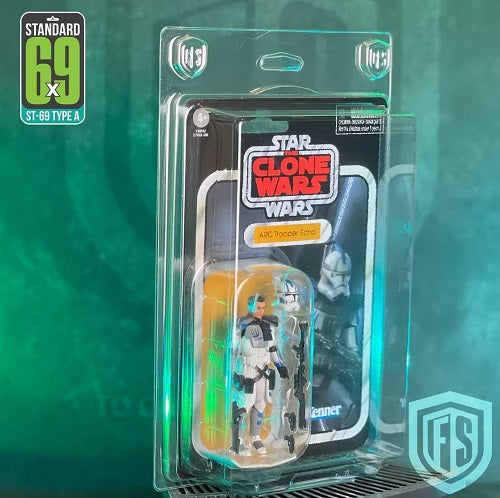 FigureShield - ST-69 Type A V3 Clamshell Protector - Vintage Collection & Retro Carded Figures - 3.75 Inch