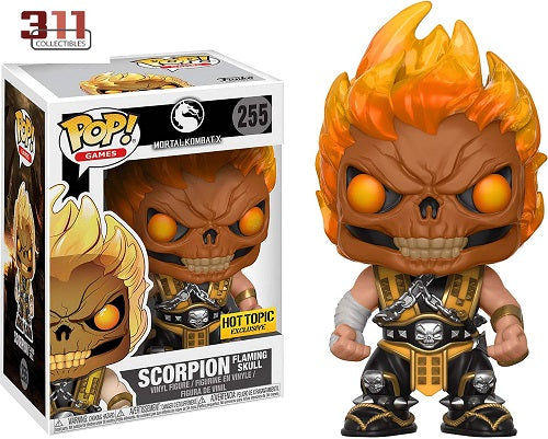 Funko - POP! - Games - Mortal Kombat X - Scorpion #255 (Hot Topic Exclusive, flaming skull) - Vinyl Figure