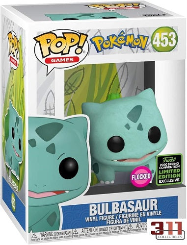 Funko - POP! - Jeux - Pokémon - Bulbizarre n° 453 (Flocage, exclusivité convention de printemps 2020) - Figurine en vinyle