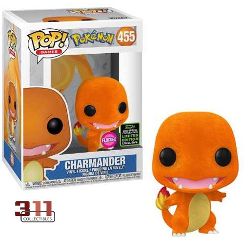 Funko - POP! - Jeux - Pokémon - Salamèche n° 455 (Flocage, exclusivité convention de printemps 2020) - Figurine en vinyle