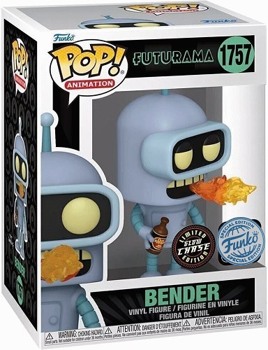 Funko POP! - Animation - Futurama - Bender #1757 (Chase, Glow in the Dark, Special Edition Sticker) - Vinyl Figure