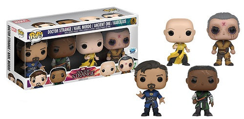 Funko - POP! - Marvel - Doctor Strange - Doctor Strange, Karl Mordo, l'Ancien et Kaecilius (Pack de 4) (Exclusivité Disney Store) (4000 exemplaires) - Figurines en vinyle