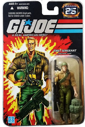 Hasbro - GI Joe - Héros Américain - 25e anniversaire - Sergent-chef - Nom de code : Duke - Figurine articulée de 9,5 cm