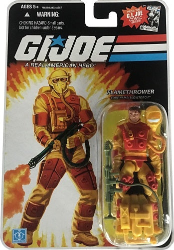 Hasbro - GI Joe - Un vrai héros américain - 25e anniversaire - Lance-flammes - Nom de code : Chalumeau - Figurine articulée de 9,5 cm (BD)