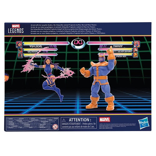 Hasbro - Marvel Legends - Gamerverse - Psylocke contre Thanos (Pack de 2) - Figurine articulée de 15 cm