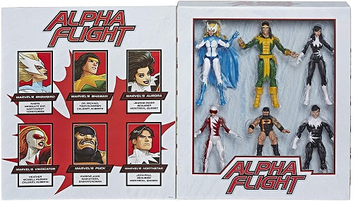 Hasbro - Marvel Legends - 80e anniversaire de Marvel Comics - Alpha Flight (Coffret Deluxe de 5 figurines) - Shaman, Snowbird, Aurora, Northstar, Vindicator et Puck - Exclusivité - Figurines articulées de 15 cm
