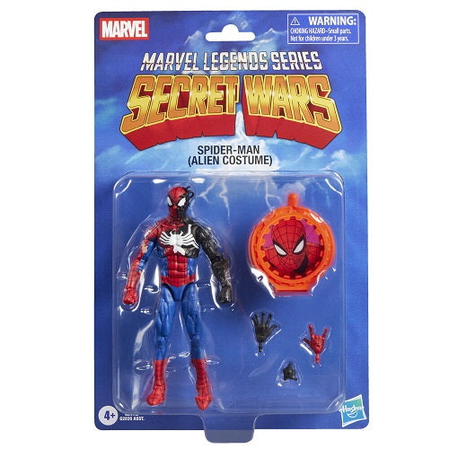 Hasbro - Marvel Legends - Retro Collection - Secret Wars (40th Anniversary) - Spiderman (Alien Costume) - 6” Action Figure