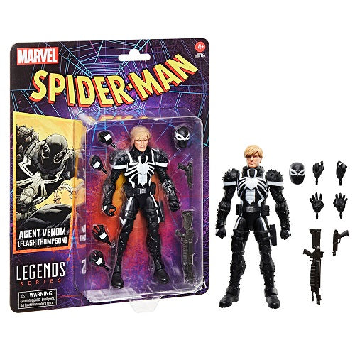 Hasbro - Marvel Legends - Collection Rétro - Spider-Man - Agent Venom (Flash Thompson) - Figurine articulée de 15 cm