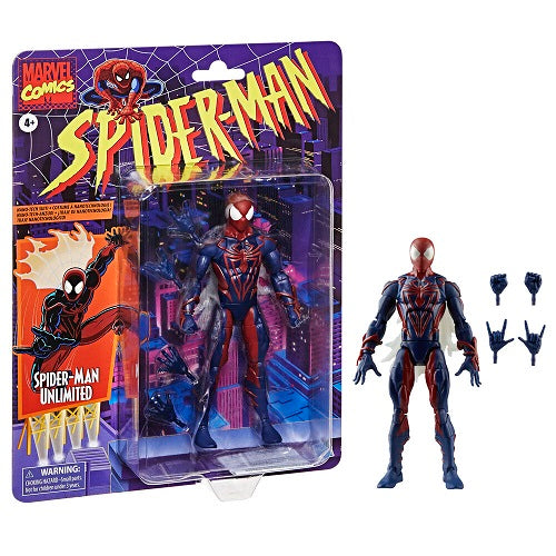Hasbro - Marvel Legends - Collection Rétro - Spider-Man, la série animée - Spider-Man Unlimited - Figurine articulée de 15 cm