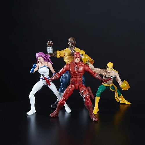 Hasbro - Marvel Legends - Les Défenseurs (Coffret Deluxe de 4 figurines) - Murdock, Jones, Cage et Rand - Exclusivité - Figurines articulées de 15 cm