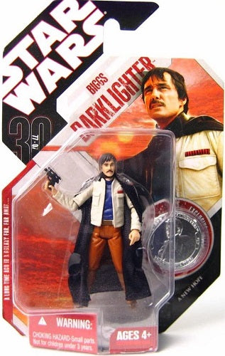 Hasbro - Star Wars - 30e anniversaire - Biggs Darklighter (Académie spatiale) (Pièce argentée) (n° 17) - Figurine articulée de 9,5 cm