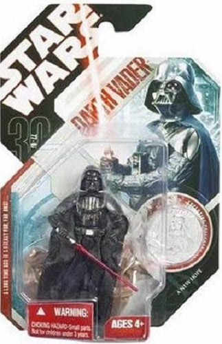 Hasbro - Star Wars - 30e anniversaire - Dark Vador (Un nouvel espoir) (Pièce argentée) (n° 16) - Figurine articulée de 9,5 cm