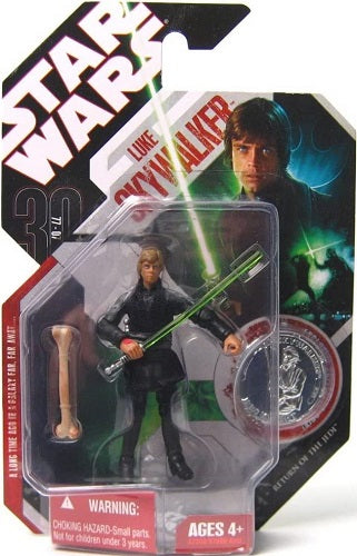 Hasbro - Star Wars - 30e anniversaire - Luke Skywalker (Chevalier Jedi) (Pièce d'argent) (n° 25) - Figurine articulée de 9,5 cm