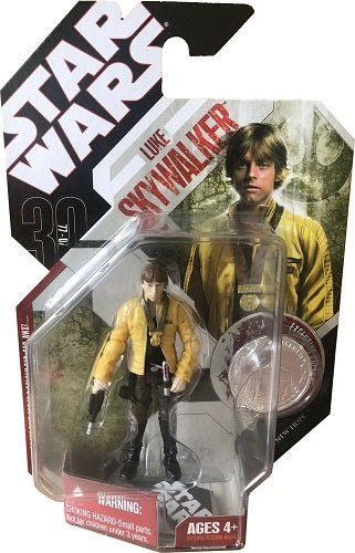 Hasbro - Star Wars - 30e anniversaire - Luke Skywalker (Cérémonie de Yavin) (Pièce d'argent) (n° 12) - Figurine articulée de 9,5 cm