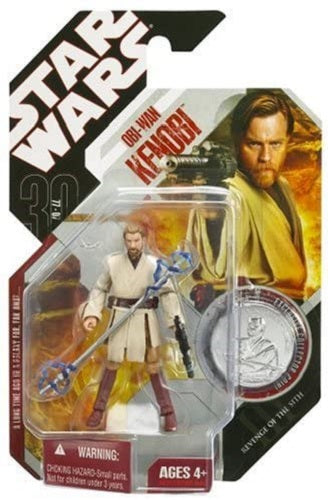Hasbro - Star Wars - 30e anniversaire - Obi-Wan Kenobi (Duel contre le Général Grievous) (Pièce d'argent) (n° 5) - Figurine articulée de 9,5 cm