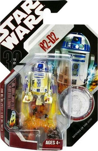 Hasbro - Star Wars - 30e anniversaire - R2-D2 (La Revanche des Sith - Chasse Galactique) (Pièce d'argent) (n° 4) - Figurine articulée de 9,5 cm