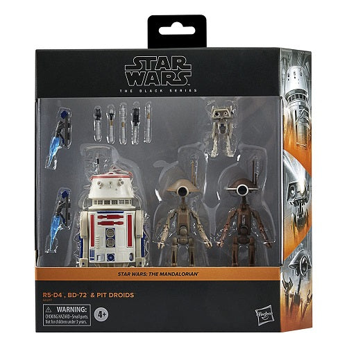 Hasbro - Star Wars - Black Series - The Mandalorian - R5-D4, BD-72 & Pit Droids (4-Pack) (Deluxe) - 6” Action Figure Set