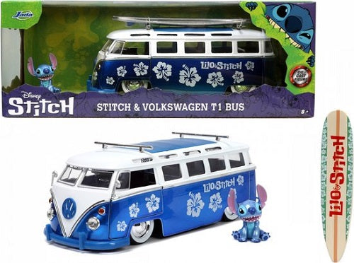 Jada Toys - Lilo & Stitch Hollywood Rides - 1962 Volgswagen T-1 Bus (/w Stitch Figure) (1/24) (Die-Cast)
