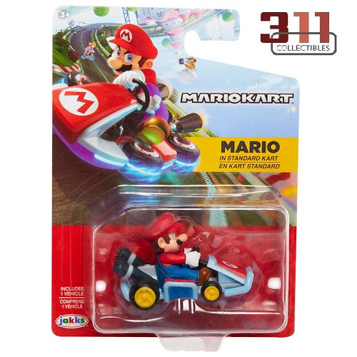 Jakks Pacific - Mario Kart Racers - Mario Kart - Mario (in Standard Kart) - 6 cm Vehicle