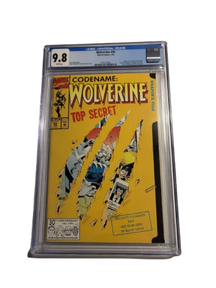 Marvel Comics - Wolverine #50 (01/1992, Die-Cut Cover, Direct Edition) - CGC 9.8 Universal Grade - Graded Comic Book