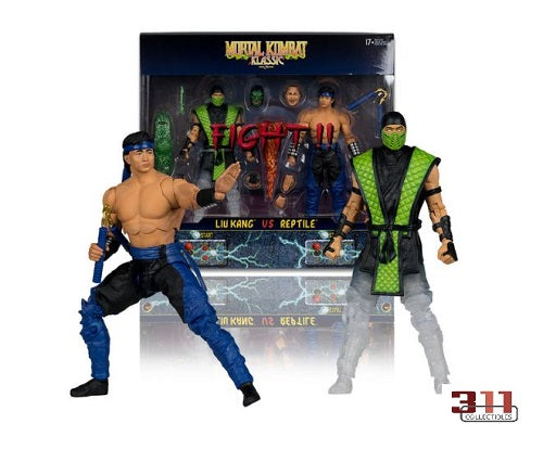 McFarlane Toys - Mortal Kombat Klassics - 2‑Pack Reptile vs. Liu Kang - 7" Action Figure Set