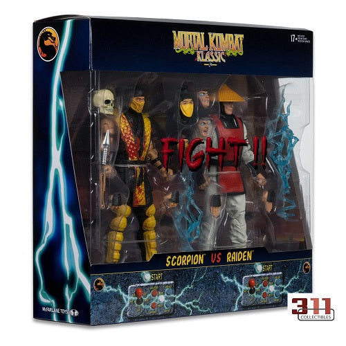 McFarlane Toys - Mortal Kombat Klassics - 2‑Pack Scorpion vs. Raiden - 7" Action Figure Set