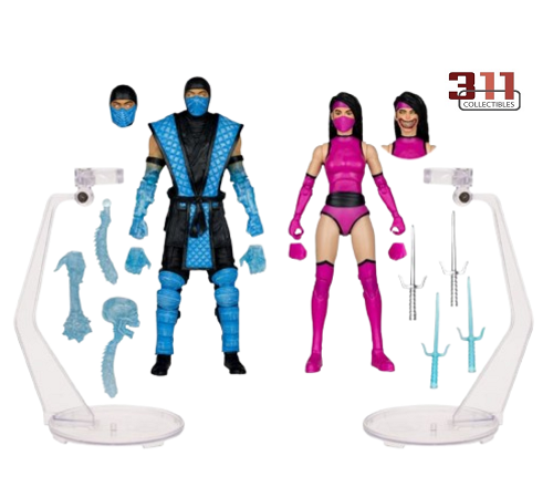 McFarlane Toys - Mortal Kombat Klassics - 2‑Pack Sub‑Zero vs. Mileena - 7" Action Figure Set