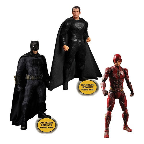 Mezco - One:12 Collective - DC Universe - Zack Snyder's Justice League - Superman, Batman & The Flash (3-Pack Steelbox Deluxe Set) - 1/12 Action Figures