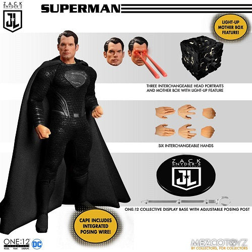 Mezco - One:12 Collective - DC Universe - Zack Snyder's Justice League - Superman, Batman & The Flash (3-Pack Steelbox Deluxe Set) - 1/12 Action Figures