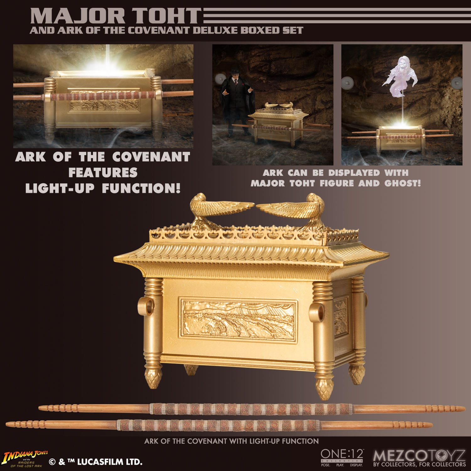Mezco - One:12 Collective - Indiana Jones: Raiders of the Lost Ark - Major Toht & Ark of the Covenant (Deluxe Edition) - 1/12 Action Figure