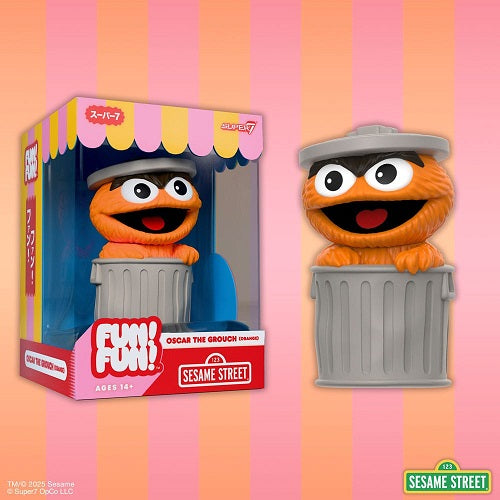 Super7 - FUN! FUN! - Sesame Street - Oscar the Grouch (Orange, Wave 01) - 18 cm Vinyl Action Figure