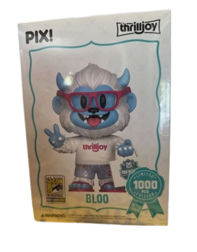 Thrilljoy - PIX! - Bloo - Bloo (mit Brille) - 10 cm Sammelfigur (San Diego Comic Con 2025 Exklusiv, 1000 Stück, Geöffnete Heldenvariante (gewöhnlich))