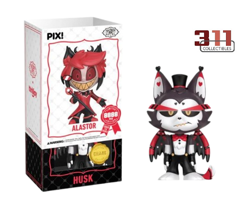 Thrilljoy - PIX! - Hazbin Hotel - Husk - 10 cm Collectible Figure (Hot Topic Exclusive, 833pcs, Geopende Chase (1/6) Variant)