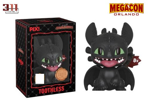 Thrilljoy - PIX! - How to train your Dragon - Toothless - 10 cm Collectible Figure (MegaCon Orlando Exclusive 2026, 8888pcs, Geopende Hero (Common) Variant)