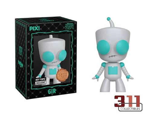 Thrilljoy - PIX! - Invader Zim - Gir - 10 cm Collectible Figure (Hot Topic Exclusive, 7500pcs, Geopende Hero (Common) Variant)