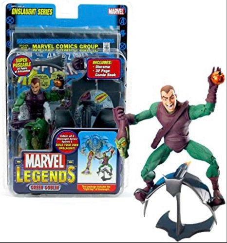 Toybiz - Marvel Legends - Bouffon Vert (variante étrange sans masque) - Vague Onslaught - Figurine articulée de 15 cm