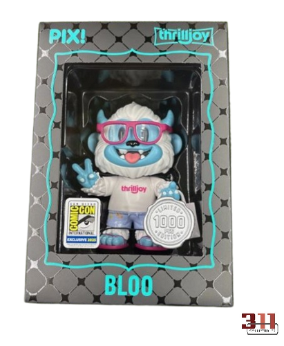 Thrilljoy - PIX! - Bloo - Bloo (mit Brille) - 10 cm Sammelfigur (San Diego Comic Con 2025 Exklusiv, 1000 Stück, Geöffnete Heldenvariante (gewöhnlich))