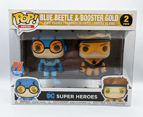 Funko - POP! - DC Super Heroes - Blue Beetle & Booster Gold (2-Pack) (PX Previews Exclusive) (Gold Metallic) - Vinyl Figures