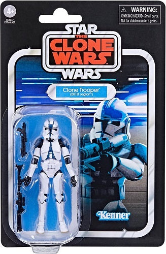 Hasbro - Star Wars - Collection Vintage - La Guerre des Clones - Soldat Clone (501e Légion) (VC240) - Figurine articulée de 9,5 cm