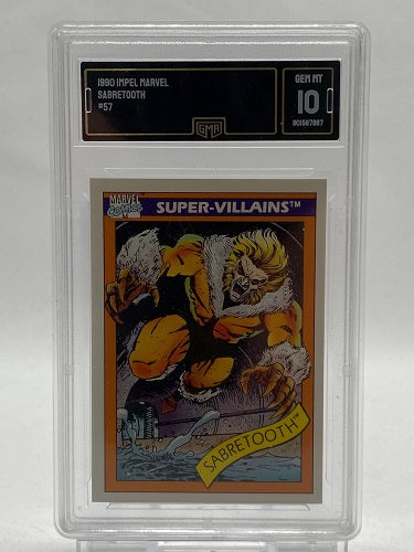TCG - Marvel - 1990 - Marvel Comics - Super Villains - Sabretooth 57 SLAB (GMA 10)