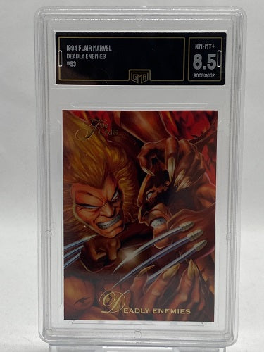 TCG - Marvel - 1994 - Flair Marvel - Deadly Enemies 53 - Sabretooth vs Wolverine SLAB (GMA 8.5)