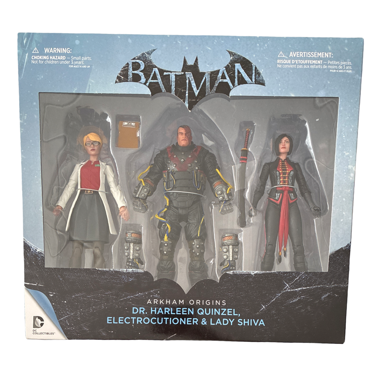 DC Collectibles - Batman: Arkham Origins - Dr. Harleen Quinzel, Electrocutioner & Lady Shiva (3-Pack) - 7” Action Figures