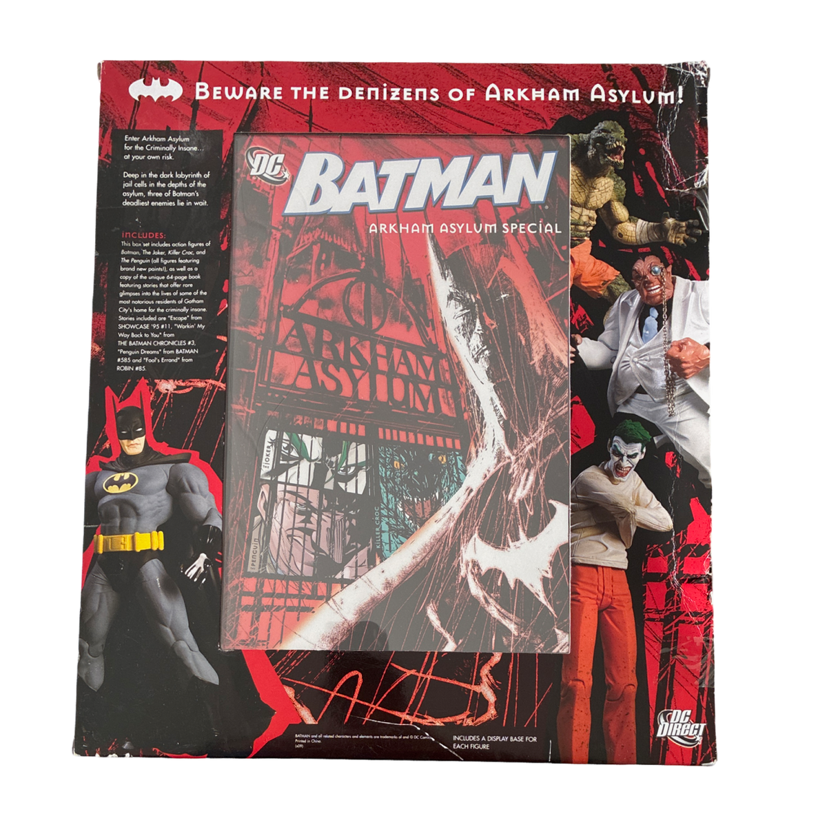 DC Direct - Batman: Arkham Asylum - Batman, The Joker, The Penguin & Killer Croc (4-Pack, 2009) - Action Figures