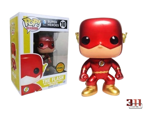 Funko - POP! - DC Universe - Heroes - The Flash - (Chase, Metallic, Black Window, 2016) #10 - Vinylfigur