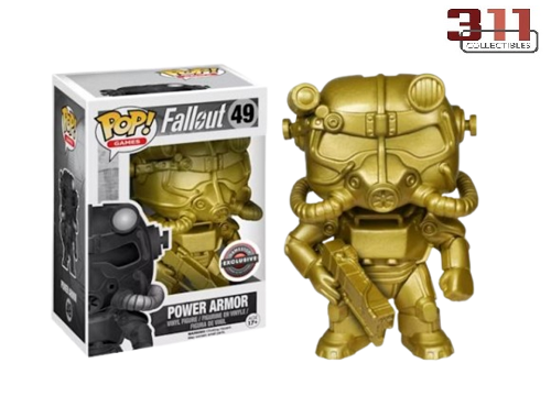 Funko - POP! - Games - Fallout - Power Armor (Gold, Chase) (Gamestop Exclusive) #49 - Vinyl Figure