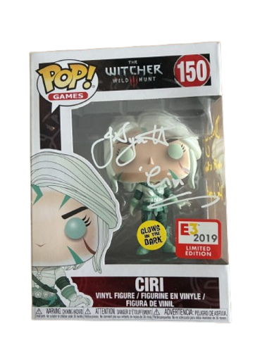 Funko - POP! - Games - The Witcher 3: Wild Hunt - Ciri (Magic, Glow in the Dark, E3 2019) #150 - Signed by Jo Wyatt (Character Name, Quote, SWAU COA) - Vinyl Figure