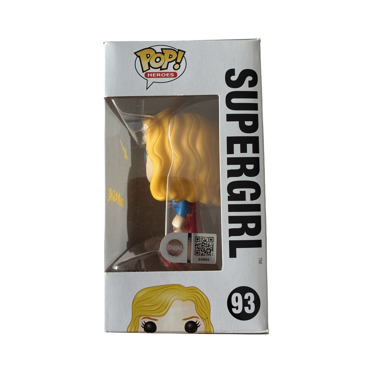 Funko - POP! - Heroes - Supergirl #93 - Signiert & Charaktername von Milly Alcock (SWAU COA) - Vinylfigur
