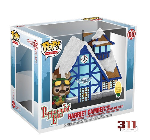 Funko - POP! Town - Noël - Peppermint Lane - Harriet Camber et le champ de flocons de neige n° 05 - Figurine en vinyle + Maison