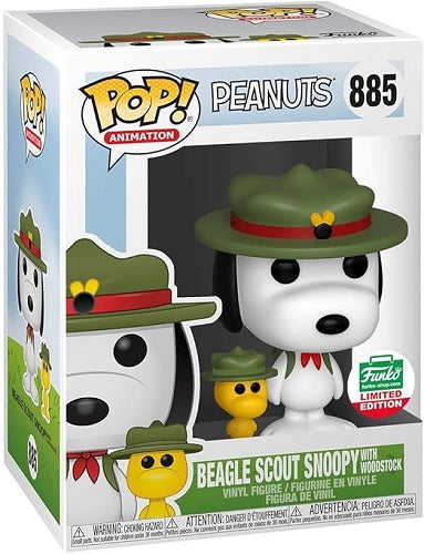 Funko POP! - Animation - Peanuts - Beagle Scout Snoopy with Woodstock #885 - FunkoShop.com Limited Edition - Vinyl Figure
